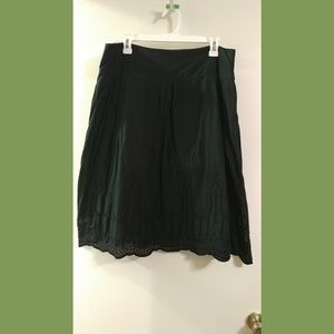 Embroidered black on black skirt